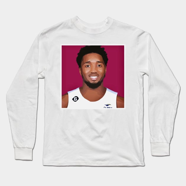 Donovan Mitchell Long Sleeve T-Shirt by Playful Creatives